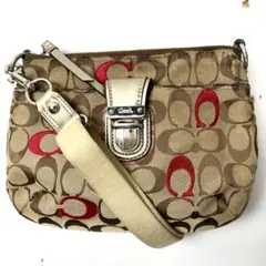 コーチ　キャンバス　ブラウン　ショルダーバッグ