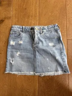 GAP kids ライトブルー ダメージミニスカート