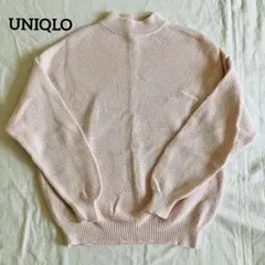 ユニクロ　UNIQLO コットンニット セーター ピンク　レディースM