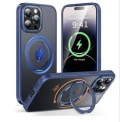 KWATUNGiphone 14 pro max用ケースmagsafe対応ブルー