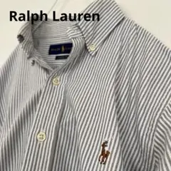 ラルフローレン ストライプ オックスフォード ボタンダウン シャツ ポニー