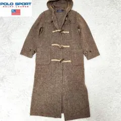 ✨着丈128cm✨ポロスポーツ❣️ダッフルコート　M　ツイード　ウール100%