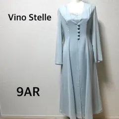 ヴィーノステラ パーティードレス　ロング　長袖　シフォン　レース　水色　結婚式