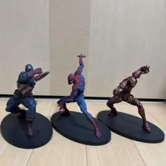 超人戯画　スパイダーマン　キャプテンアメリカ　アイアンマン　３体セット MARVEL超人技画 アイアンマン キャプテン・アメリカ