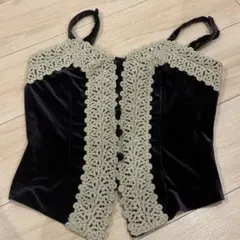 フェアリーグランジ ゴシック ロリータ　ベロアキャミソール　ビスチェ　クラシカル