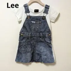 Lee デニムサロペットプリント ワンピース 半袖