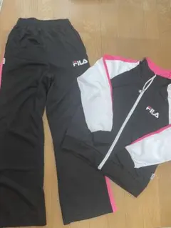 FILA ジャージセット 黒/白/ピンク 150cm