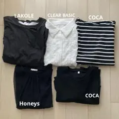 モノクロトップス5点まとめ売り・COCA・Honeys
