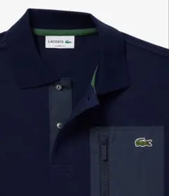 LACOSTE アウトドアジップポケット半袖ポロシャツ ネイビーのサムネイル