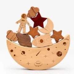【新品】木製 バランスゲーム 宇宙 知育玩具 積み木 ブロック 0才1才2才3才のサムネイル