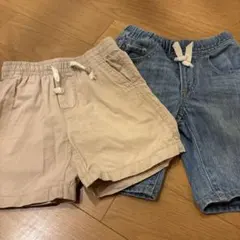 GAPベージュハーフパンツ　GAPデニムハーフパンツ　2本セット　105cm