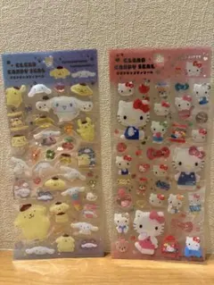 ハローキティ ポムポムプリン シナモン クリアキャンディシール 2枚セット