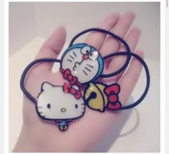 激レア　コラボ　ドラえもん×ハローキティ ヘアゴム 3個セット