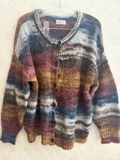 マルチカラーストライプカーディガン Mサイズ