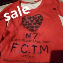 【値下】フランシストモークス★ピンクハート長袖ラメ秋冬ニットsize０★濃ピンク