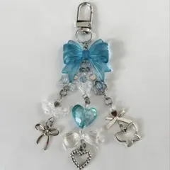 3月まで水色ビーズキーホルダーストラップチャームコレクトブックy2k韓国kpop