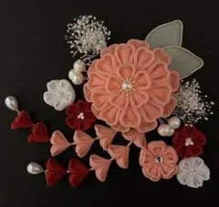 つまみ細工　桜　サーモンピンク