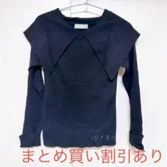 any SiS ビックカラーリブニット　ブラック