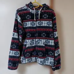 (2122) ドン・キホーテ フリース パーカー ネイティブ柄 中古(難あり)