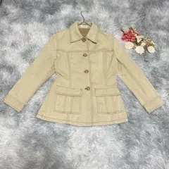 ELLE エル（M）長袖 ジャケット アウター コート Gジャン風 体型カバーのサムネイル