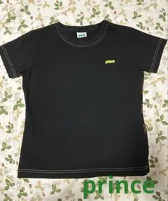 prince プリンス　レディーステニスウェア　テニスシャツ　半袖Tシャツ 黒