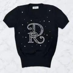 Darich ダーリッチDRエンブロイダリービジューニットトップス ブラック 黒