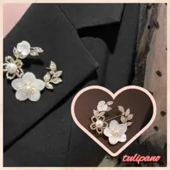 新品 未使用 桜 フェイクパール ブローチ コサージ  卒業式 入学式プレゼント