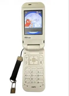 au SANYOW43SAガラケー折りたたみ式携帯電話ホワイトのサムネイル