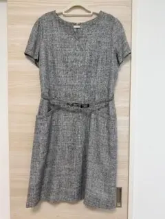 グレー系ツイードドレスとジャケットセット