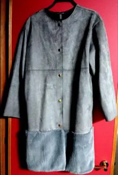 ZARA グレー スエード風 ロングコート