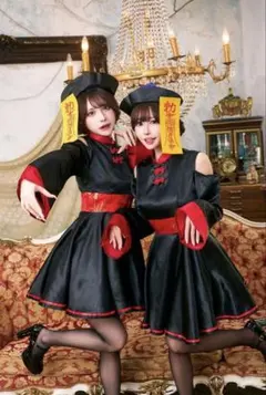 女性用キョンシーコスプレ衣装 肩出しデザイン