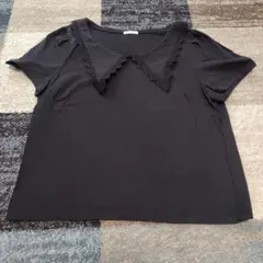 GU ブラック Tシャツ レース襟