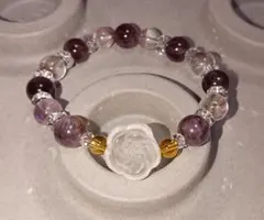 天然石 ブレスレット ☆ 水晶、カコクセナイト、オーラライト 23