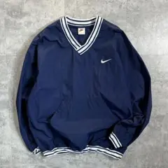 90's NIKE ロゴ刺繍 ナイロンプルオーバー 古着 オールド ヴィンテージ