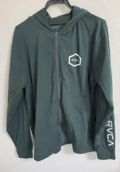 RVCA ダークグリーン フルジップフーディ