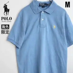 希少 POLO ポロ　ラルフローレン　半袖　ポロシャツ ブルー　M 海外限定