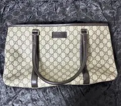 グッチ トートバッグ GGスプリーム 肩掛け可 レザー ロゴタグ GUCCI