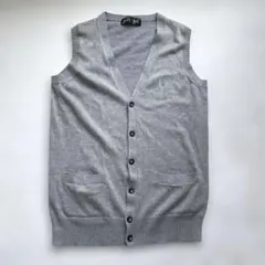 EASTBOY イーストボーイ　ニットベスト　前開き　ボタン　グレー　11 L