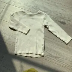 バースデイ futafutaアイボリー リブ編み 長袖カットソー 90