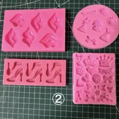 シリコンモールド　粘土　アロマストーン　ピンク色　まとめ売り②