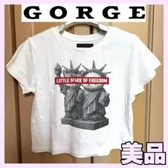 美品 GORGE Tシャツ ホワイト 半袖 ロゴプリント　チビT 即日匿名配送