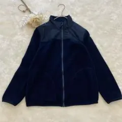 890.〈ユニクロ〉〈150〉フリースジャケット/ジップアップ/コットン100%