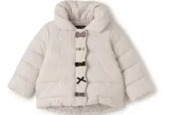 【美品】プティマイン petit main 中綿リボンジャケット グレー