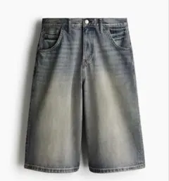 H&M スーパーバギーデニムショートパンツ ジョーツ ショーツ w28