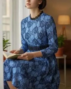 刺繍ワンピース　同窓会　二次会ワンピース　着痩せワンピース　謝恩会ドレス