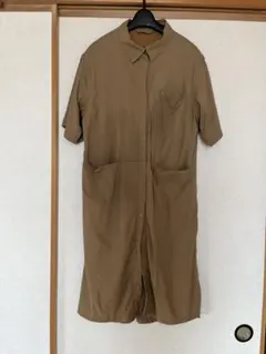 R*O様 workmanブラウン ポリエステル シャツL 速乾性通気性良い