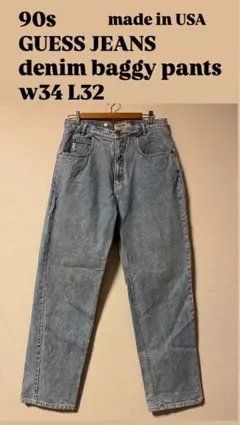 90s GUESS JEANS denim baggy pants USA製のサムネイル