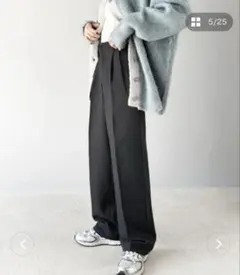 【クラシカルエルフ】 2タックセンタープレスパンツSチャコールハイウエスト