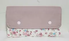 マルチポーチ　お薬手帳ケース　通帳ケース　母子手帳ケース　ピンク　花柄