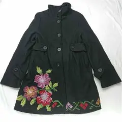 ＆デシグアル Desigual 17E2960 花柄刺繍ウールコートのサムネイル